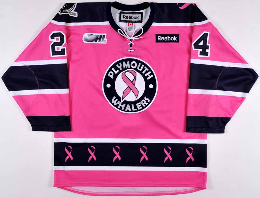 Plymouth Whalers Breast Cancer Jersey