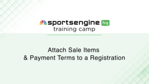 Attach Sale Items and Payment Terms to a Registration